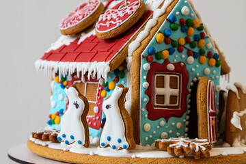 house of gingerbread cookies. Christmas decorations that can be eaten. Handmade.
