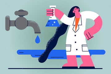 Chemicals in water science concept