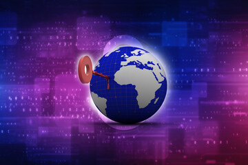 Key to the World.3D illustration