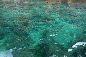 Close up crystal clear ocean sea