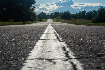 Road in the village in summer
