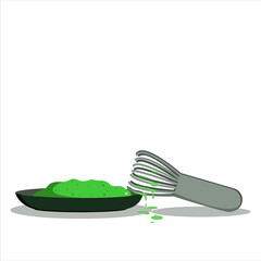 whisk and green tea infuser for a tea ceremony