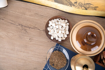 Chinese medicine related objects on the table