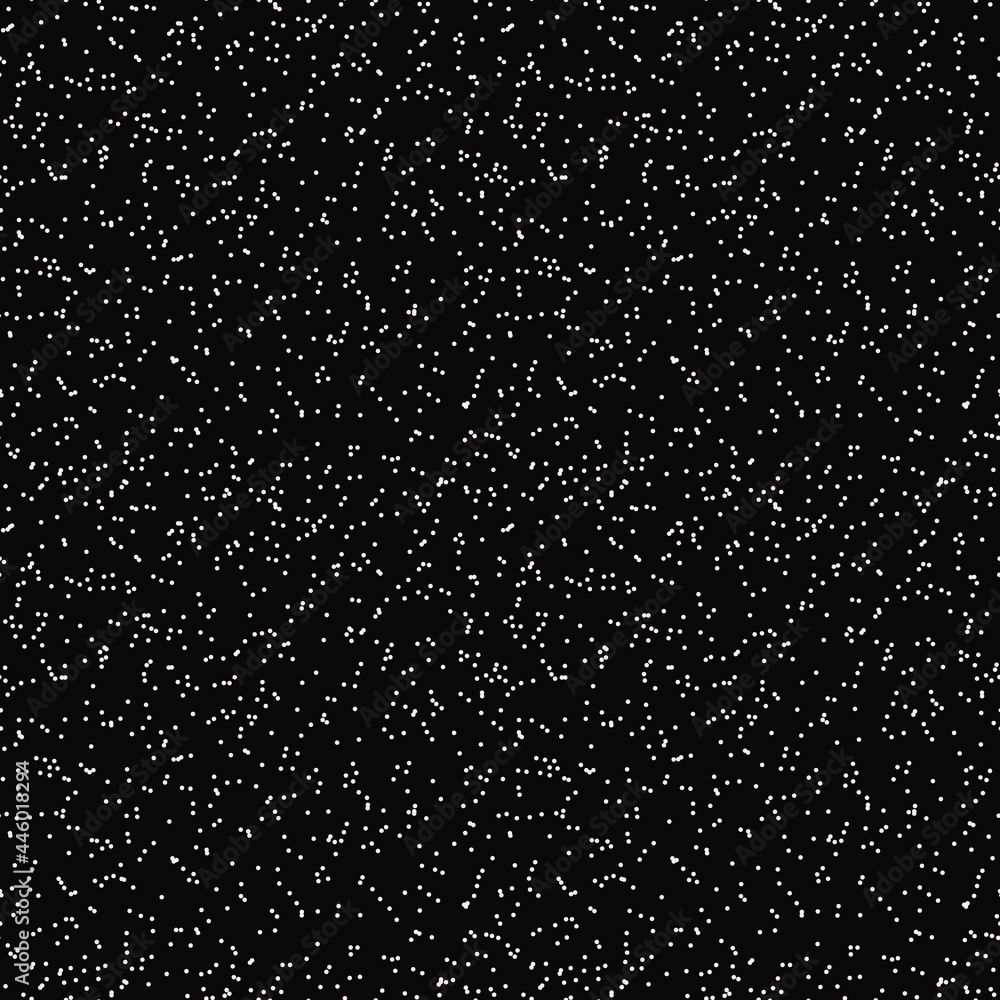 Poster white micro flakes and black background. seamless small dots or dust. repeated little flakes.