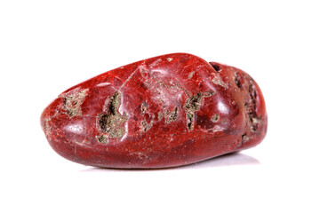 Macro mineral stone jasper on a white background