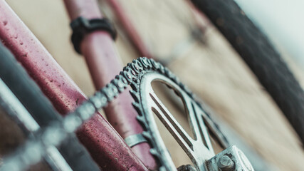 Fototapeta na wymiar Selective focus shot of a bicycle chain