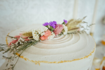 Closeup of wedding flower decoration