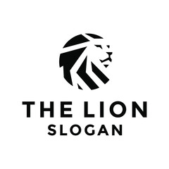 lion head logo, icon and vector
