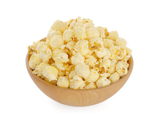 Heap of delicious popcorn caramel , isolated on white background
