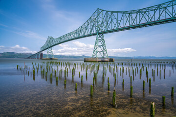 The Astoria-Megler Bridge viewed from Astoria, Oregon