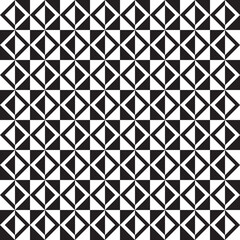 Seamless vector pattern of geometric elements in white and black color.