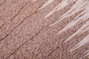 Finger joint at the end of wood sticks. Woodworking of zigzag at the end of the pieces for splicing.