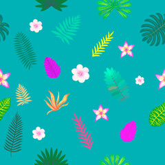 seamles tropical abstract green background
