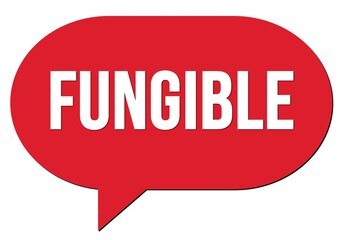FUNGIBLE text written in a red speech bubble