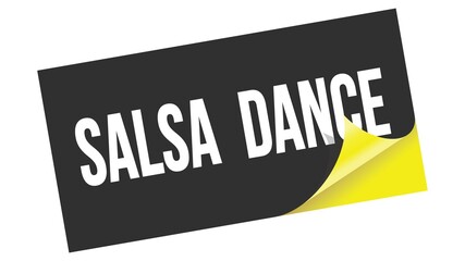 SALSA  DANCE text on black yellow sticker stamp.