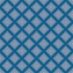 Seamless diamond vibrant contrast blue and white pattern vector background