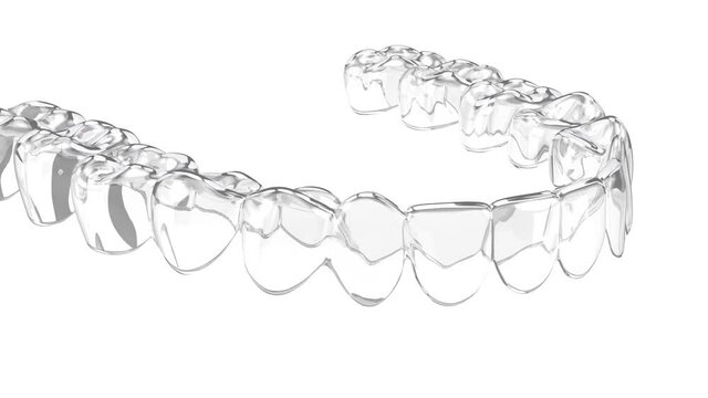 Lower, clear and removable retainer movement over white background