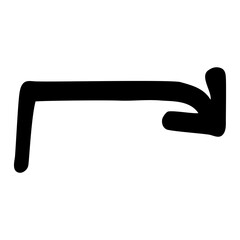 Simple black doodle arrow