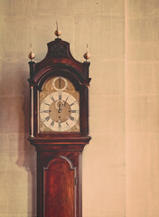 Elegant English Grandfather Clock In A Stately Home