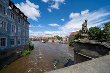 Bamberg, Br&uuml;ckenrathaus, Altstadt, Bayern, Deutschland, Regnitz, Klein Venedig, Geyersw&ouml;rthsteg, Historische Altstadt