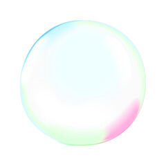 Colorful soap bubble isolated on a white background