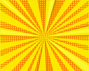 Orange and yellow comic halftone background. Abstract design