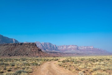 A long way down the road going to Glen Canyon National Recreation Area, Arizona