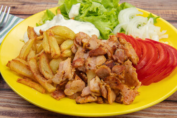 assiette kebab et frites