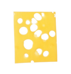 Slice of delicious cheese isolated on white