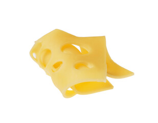 Slice of delicious cheese isolated on white