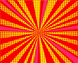 Red and yellow comic halftone background. Abstract design