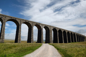Fototapeta premium A view of the Ribblehead Viaduct, Ribblesdale in the Yorkshire Dales, North Yorkshire.
