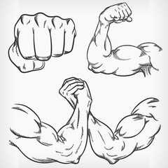 Doodle Fitness Gym Sketch Bodybuilding Drawing Vector Illustration