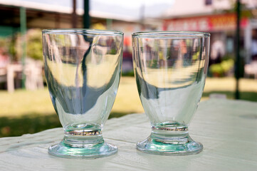 Two glass, table