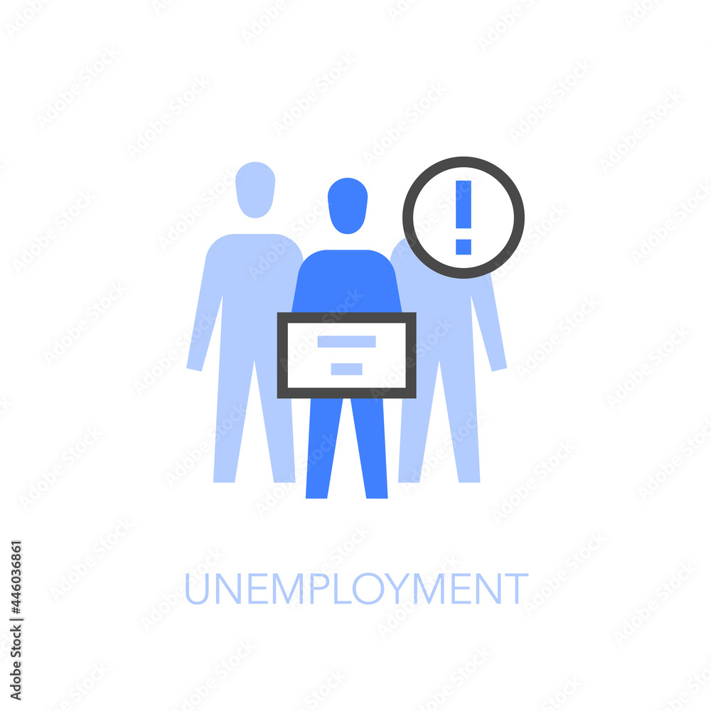 Poster unemployment symbol with a group of people. easy to use for your website or presentation.