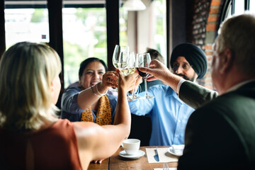 Business people dining in a restaurant