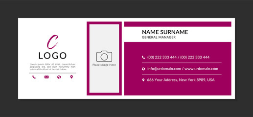 Modern Business email signature with an author photo place