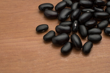 Caribbean black beans on wooden cutting board