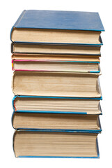 stacked old book isolated on white background