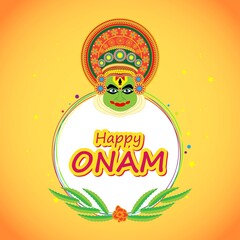 VECTOR ILLUSTRATION OF OFFER BANNER , GREETING FOR INDIAN FESTIVAL ONAM MEANS ONAM. FESTIVE BACKGROUND CONCEPT