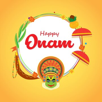 VECTOR ILLUSTRATION OF OFFER BANNER , GREETING FOR INDIAN FESTIVAL ONAM MEANS ONAM. FESTIVE BACKGROUND CONCEPT