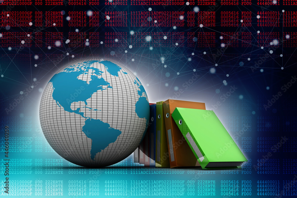 Poster 3d rendering office document binder