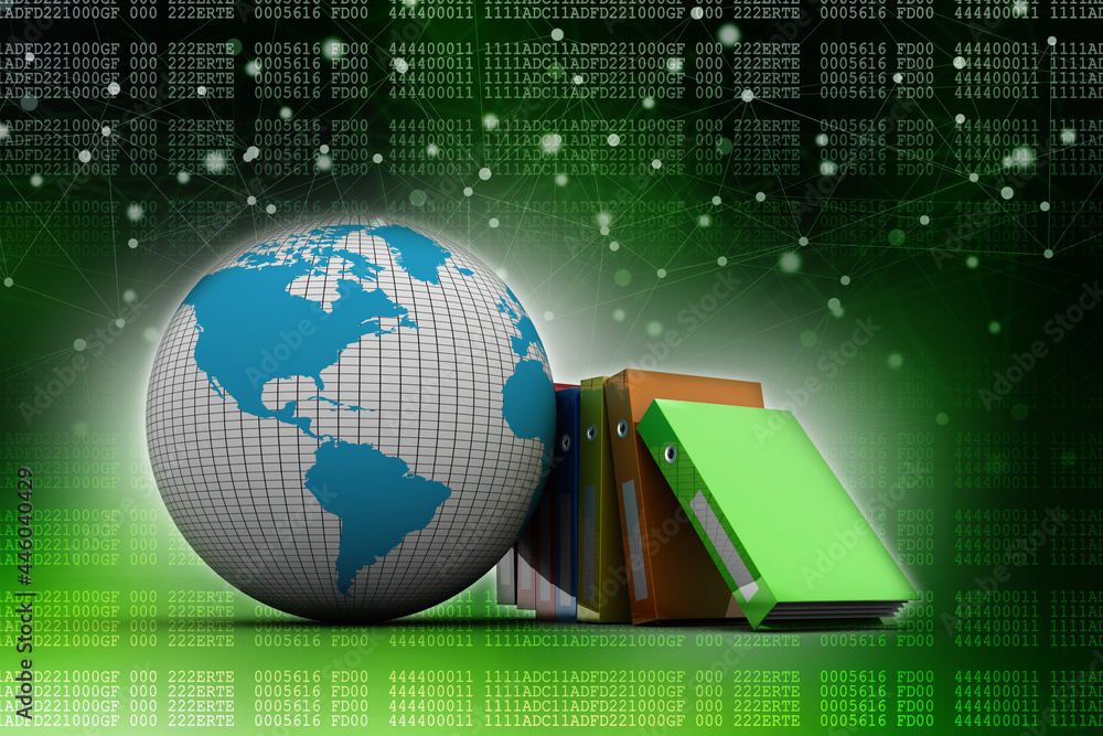 Poster 3d rendering office document binder