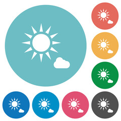 sunny weather flat round icons