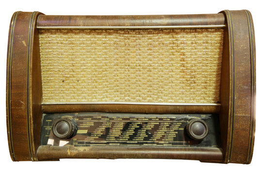 old fashioned wooden radio receiver