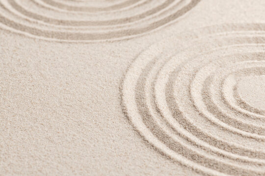 Circle Zen Sand Background In Mindfulness Concept