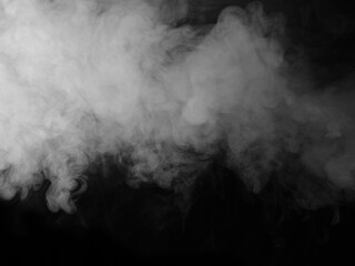 White smoke on black background