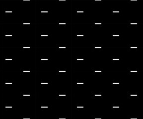 Classic monochrome minimalistic seamless dot pattern. Vector illustration. White horizontal dash lines on a black background.