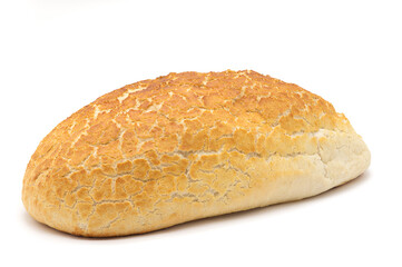 Closeup of tiger bread loaf isolated on a white background