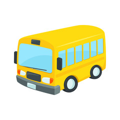 School Bus Sign Emoji Icon Illustration. Transport Vector Symbol Emoticon Design Clip Art Sign Comic Style.